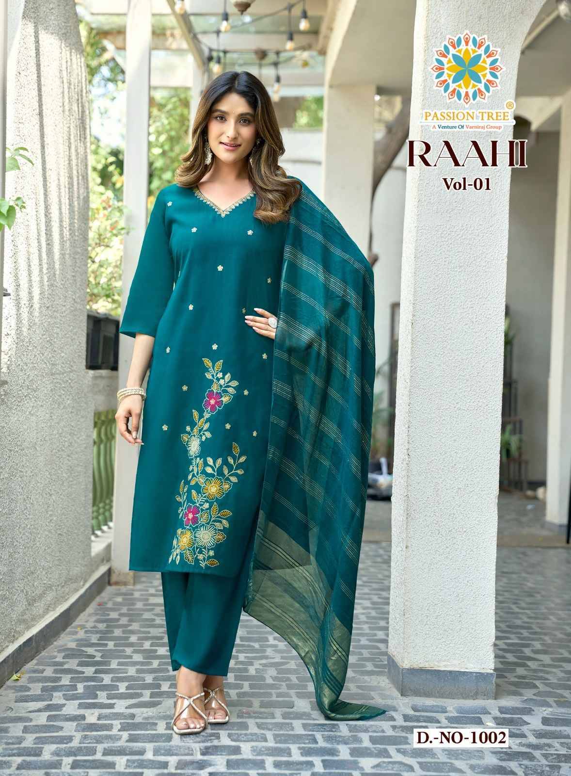 RAAHI  VOL-1 By Passion Tree 1001 To 1008 Series Beautiful Festive Suits Colorful Stylish Fancy Ethnic Wear ROMAN SILK Embroidery Dresses At Wholesale Price